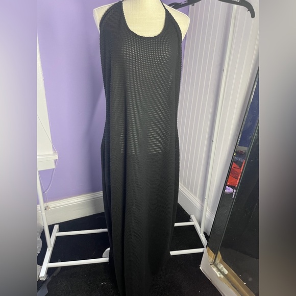 Pyla Fishnet Maxi Bodycon Dress Black summer beach feminine date night swim play - Picture 5 of 5